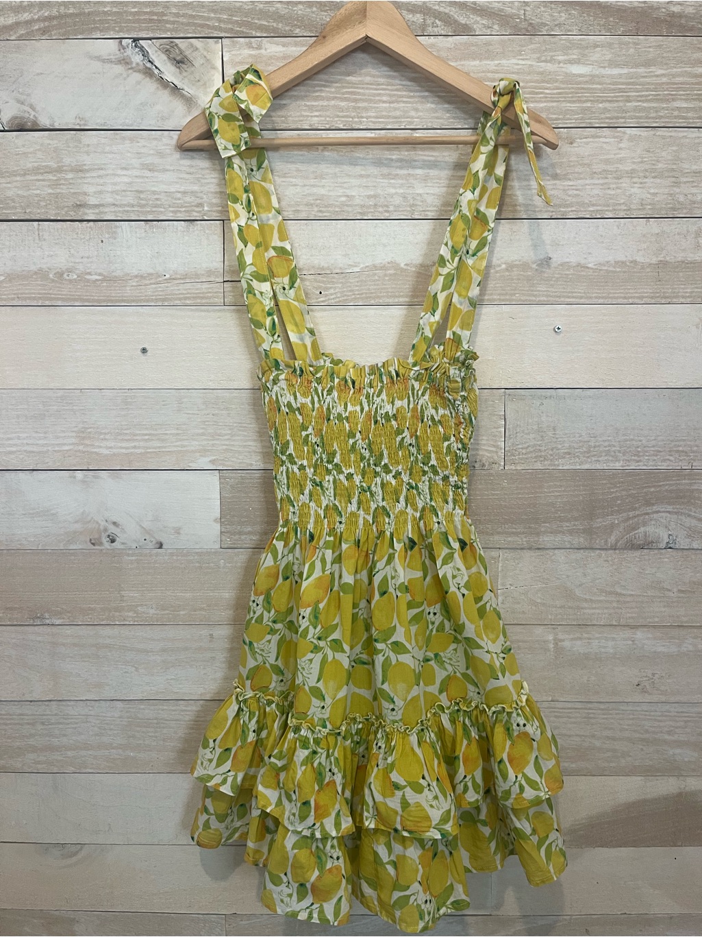Cb Positano Lemon-Print Yellow Tie-Shoulder Maxi Dress Made In Italy — image 8 of 8